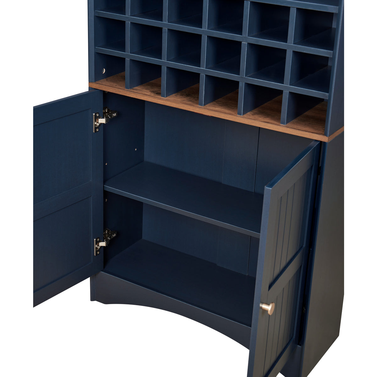 Modern European furniture - Arched Wood Wine Cabinet with Adjustable Shelves - www.oroa.com