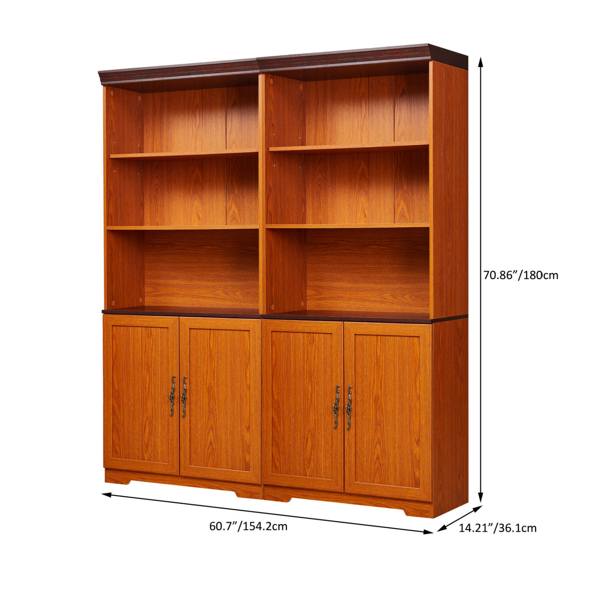 Modern European furniture - Dark Oak Freely Combine Adjustable Storage Bookcases (2) - www.oroa.com
