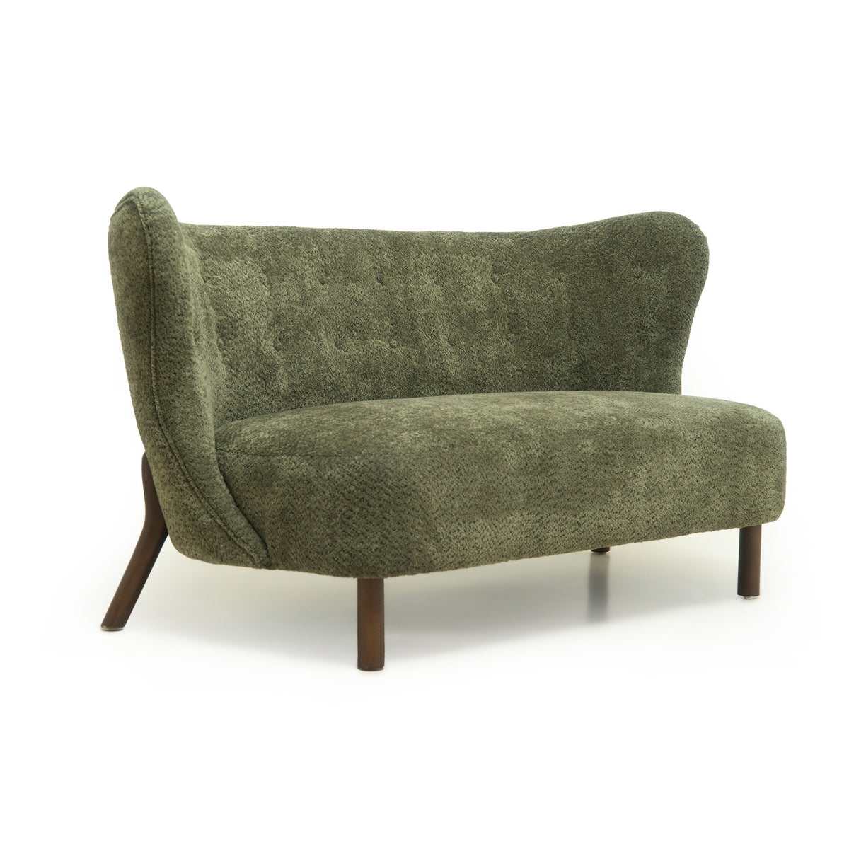 Olive Green Nordic Chair Laid-back Loveseat | OROA