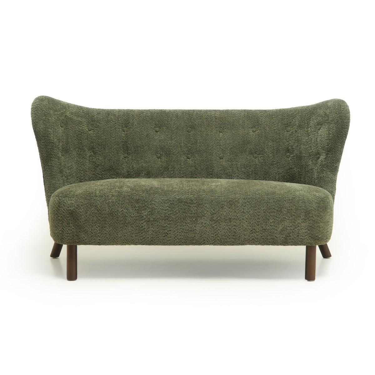 Olive Green Nordic Chair Laid-back Loveseat | OROA