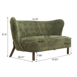 Olive Green Nordic Chair Laid-back Loveseat | OROA