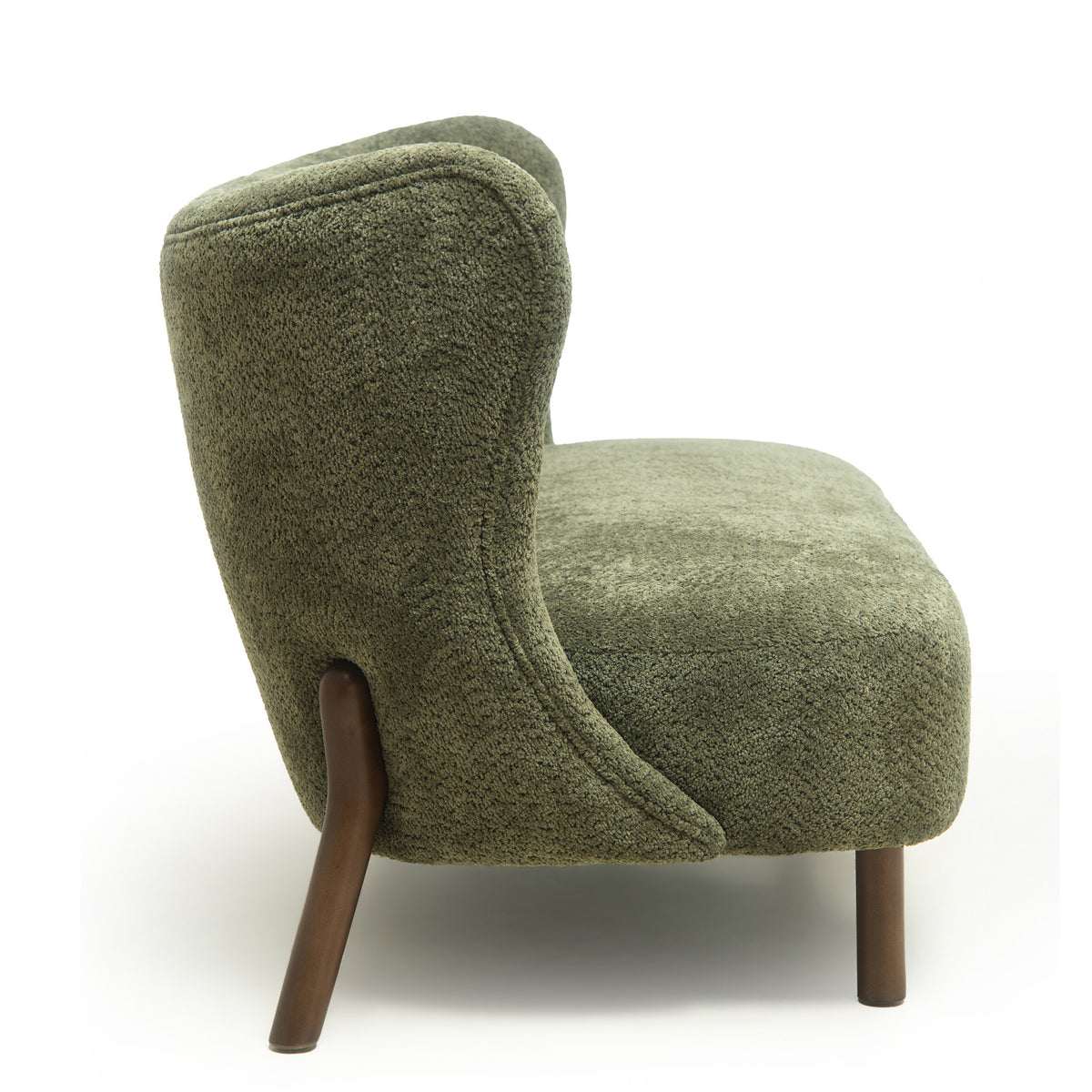 Olive Green Nordic Chair Laid-back Loveseat | OROA