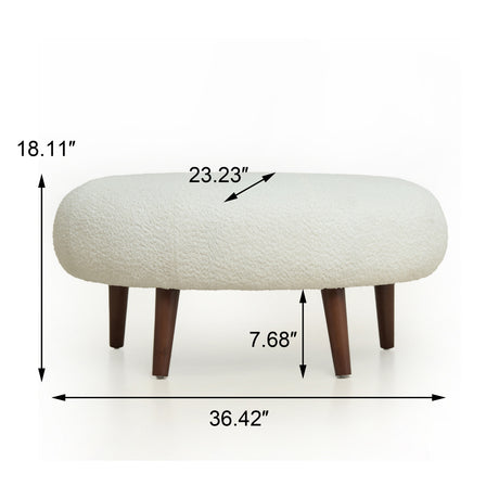 Nordic White Chenille Bucket Chair with Ottoman | OROA