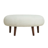 Nordic White Chenille Bucket Chair with Ottoman | OROA