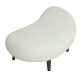 Nordic White Chenille Bucket Chair with Ottoman | OROA