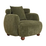 Nordic Olive Green Chenille Bucket Club Chair | OROA