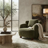 Nordic Olive Green Chenille Bucket Club Chair | OROA