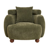 Nordic Olive Green Chenille Bucket Club Chair | OROA
