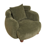 Nordic Olive Green Chenille Bucket Club Chair | OROA
