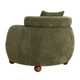 Nordic Olive Green Chenille Bucket Club Chair | OROA