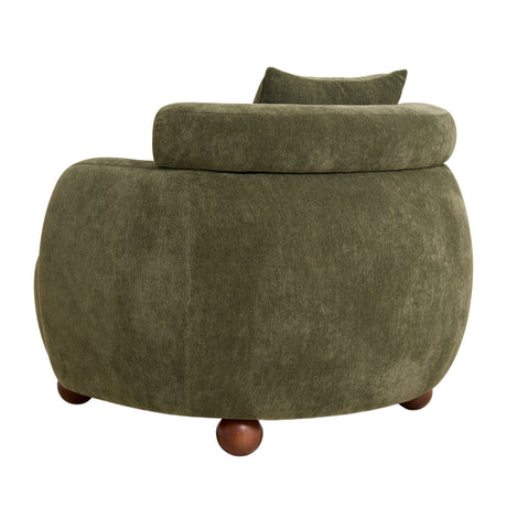Nordic Olive Green Chenille Bucket Club Chair | OROA