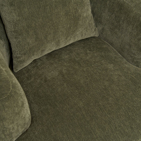 Nordic Olive Green Chenille Bucket Club Chair | OROA