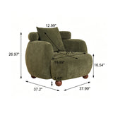 Nordic Olive Green Chenille Bucket Club Chair | OROA