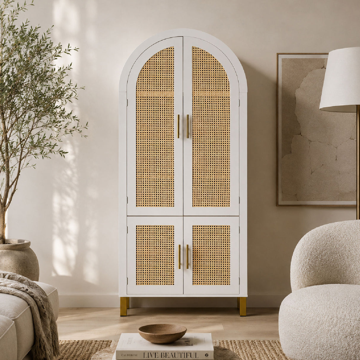 Modern Rattan Arched Cabinet | OROA