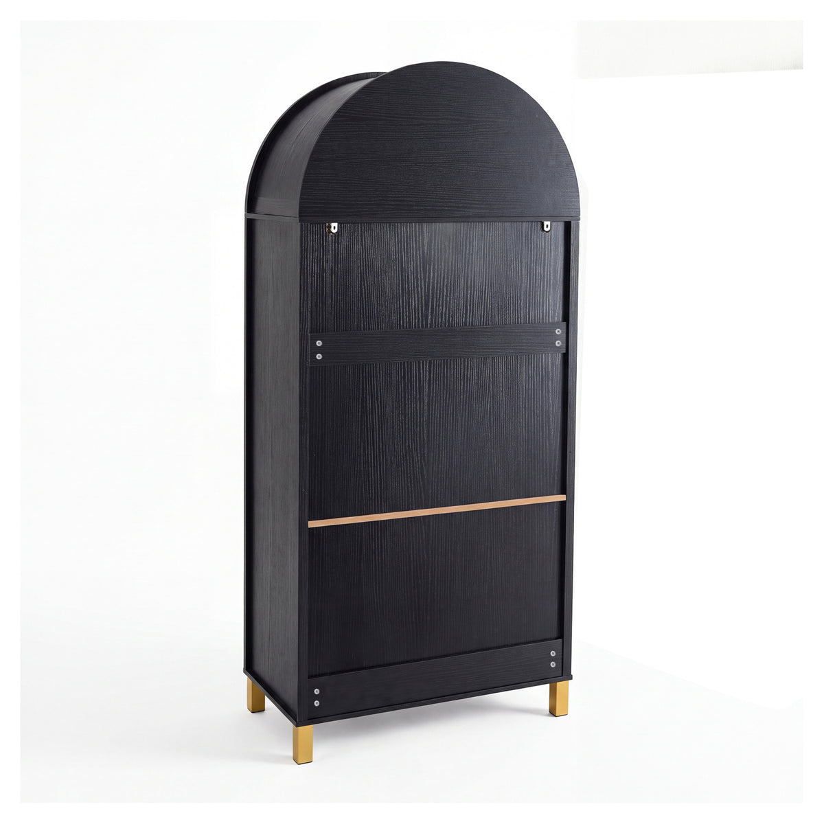 Modern European furniture - Black Arched Cabinet with Rattan Doors - www.oroa.com