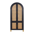 Modern European furniture - Black Arched Cabinet with Rattan Doors - www.oroa.com