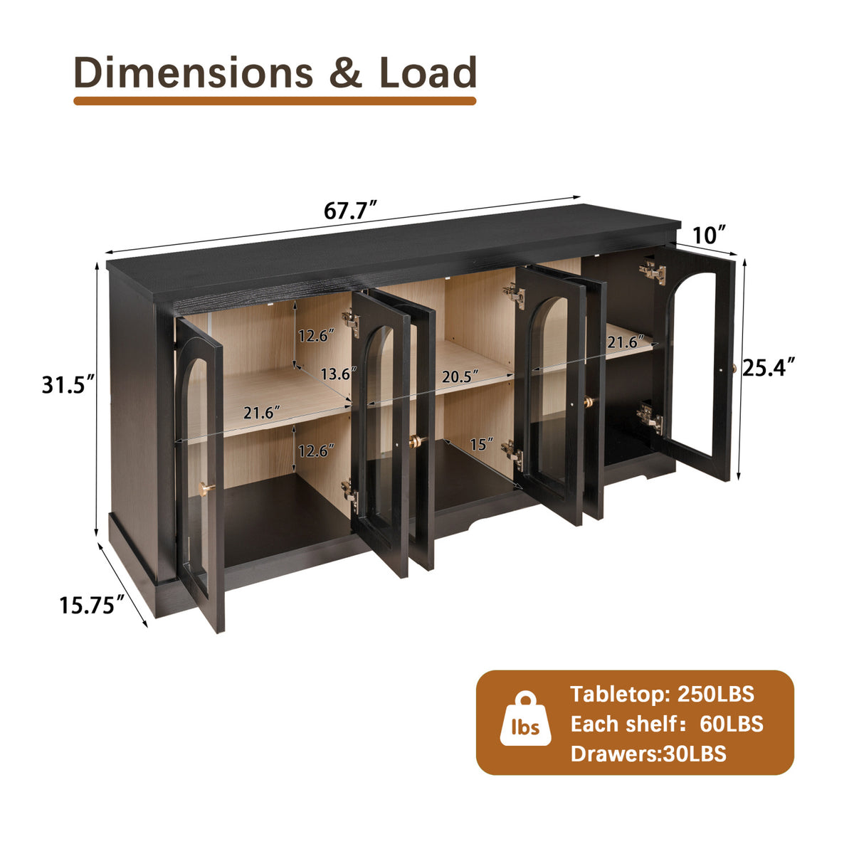 Modern European furniture - Modern Arched Glass Sideboard - www.oroa.com