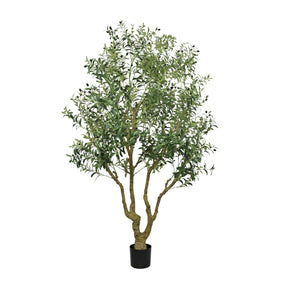 8' Artificial Olive Tree with Natural Wood Trunk - OROA - view 1
