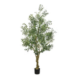 Modern European furniture - 8' Artificial Olive Tree with Natural Wood Trunk - www.oroa.com