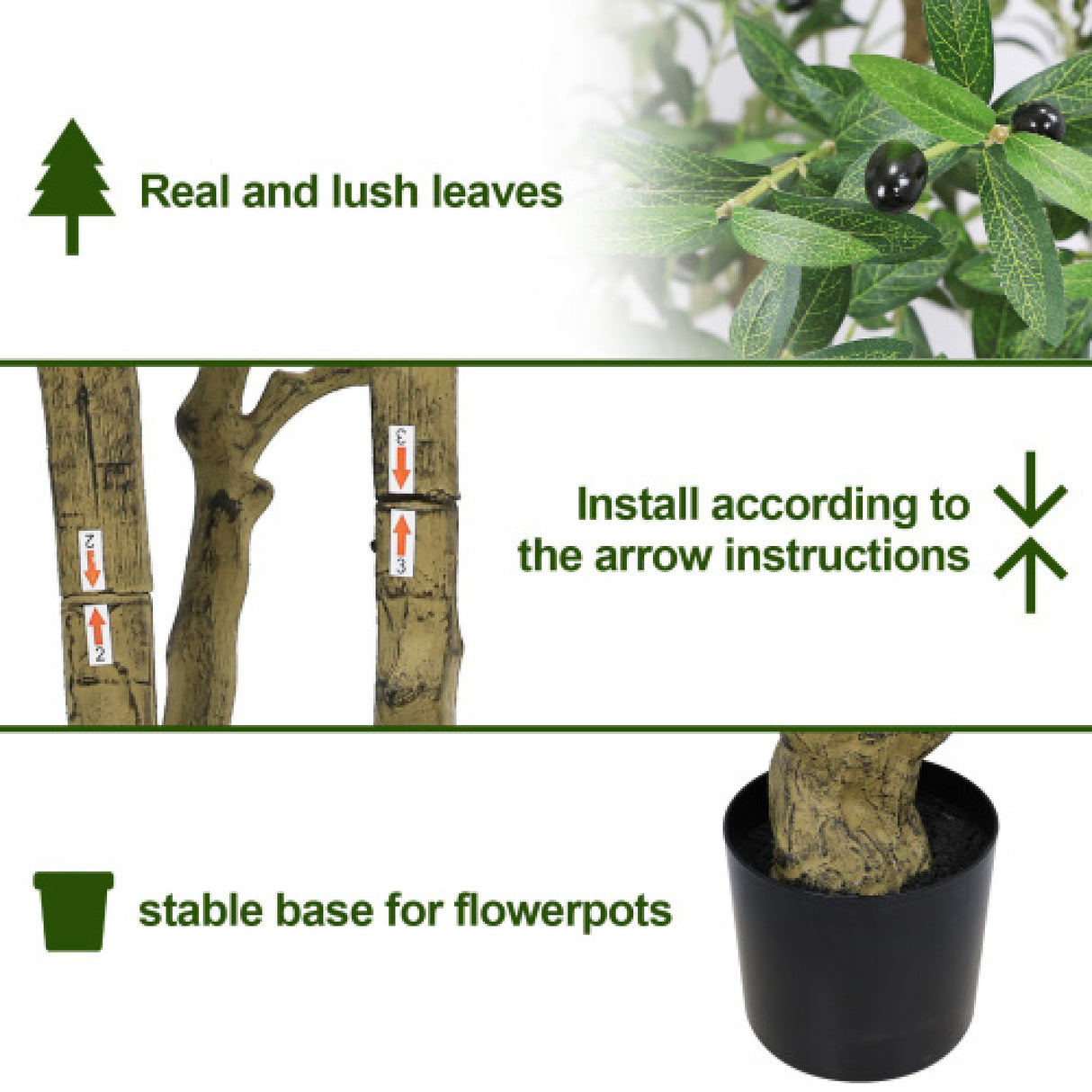 Modern European furniture - 8' Artificial Olive Tree with Natural Wood Trunk - www.oroa.com