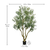 8' Artificial Olive Tree with Natural Wood Trunk | OROA