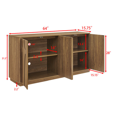 Modern European furniture - Walnut Minimalist Sideboard - www.oroa.com