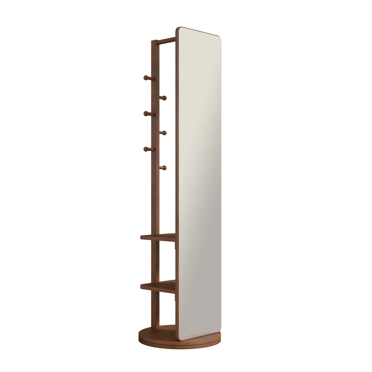 360° Rotating Multifunctional Mirror with Hook Storage Rack | OROA
