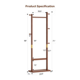 71" Walnut Wood Coat Rack | OROA