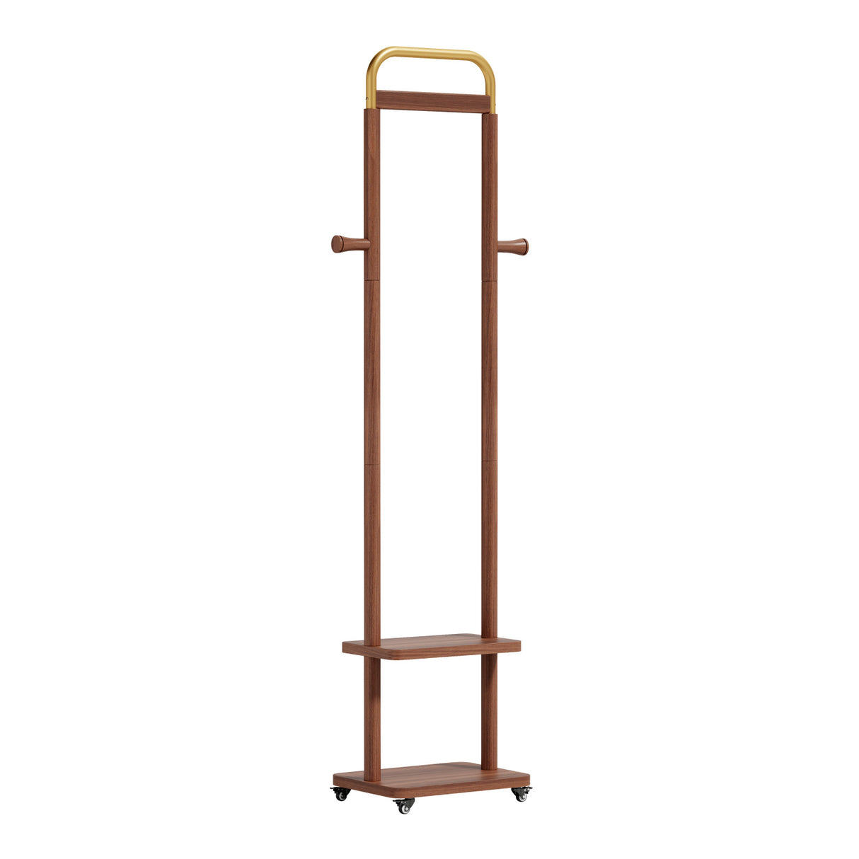 71" Walnut Solid Wood Coat Rack | OROA