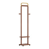 71" Walnut Solid Wood Coat Rack | OROA