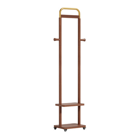 71" Walnut Solid Wood Coat Rack | OROA