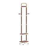 71" Walnut Solid Wood Coat Rack | OROA