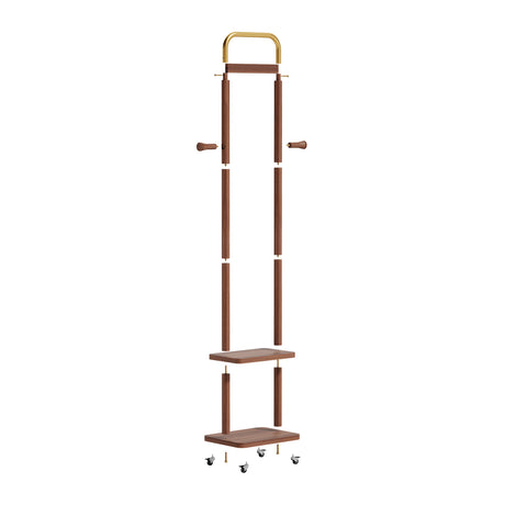 71" Walnut Solid Wood Coat Rack | OROA