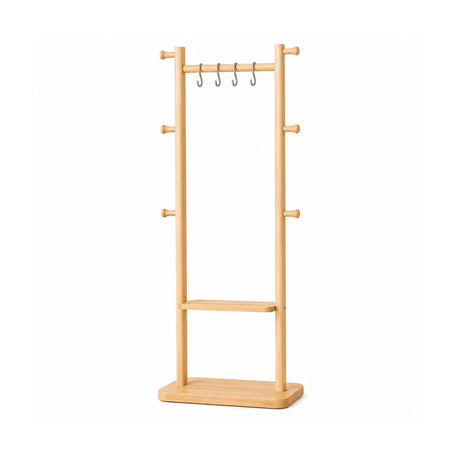 Modern European furniture - Natural Solid Wood Coat Rack - www.oroa.com