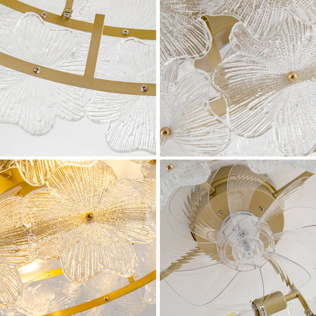 Floral Glass Ceiling Lamp with Fan - OROA - view 10