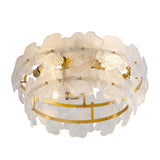 Floral Glass Ceiling Lamp with Fan | OROA
