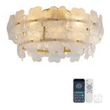 Floral Glass Ceiling Lamp with Fan | OROA