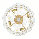 Floral Glass Ceiling Lamp with Fan | OROA