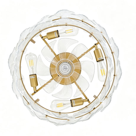 Floral Glass Ceiling Lamp with Fan - OROA - view 5