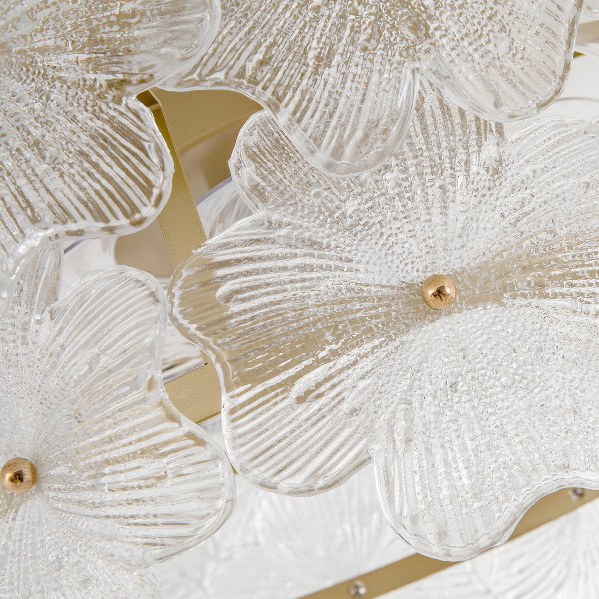 Floral Glass Ceiling Lamp with Fan | OROA