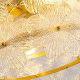 Floral Glass Ceiling Lamp with Fan | OROA