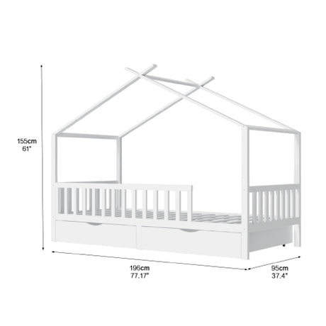 Full House Bed with Drawers | OROA Kids