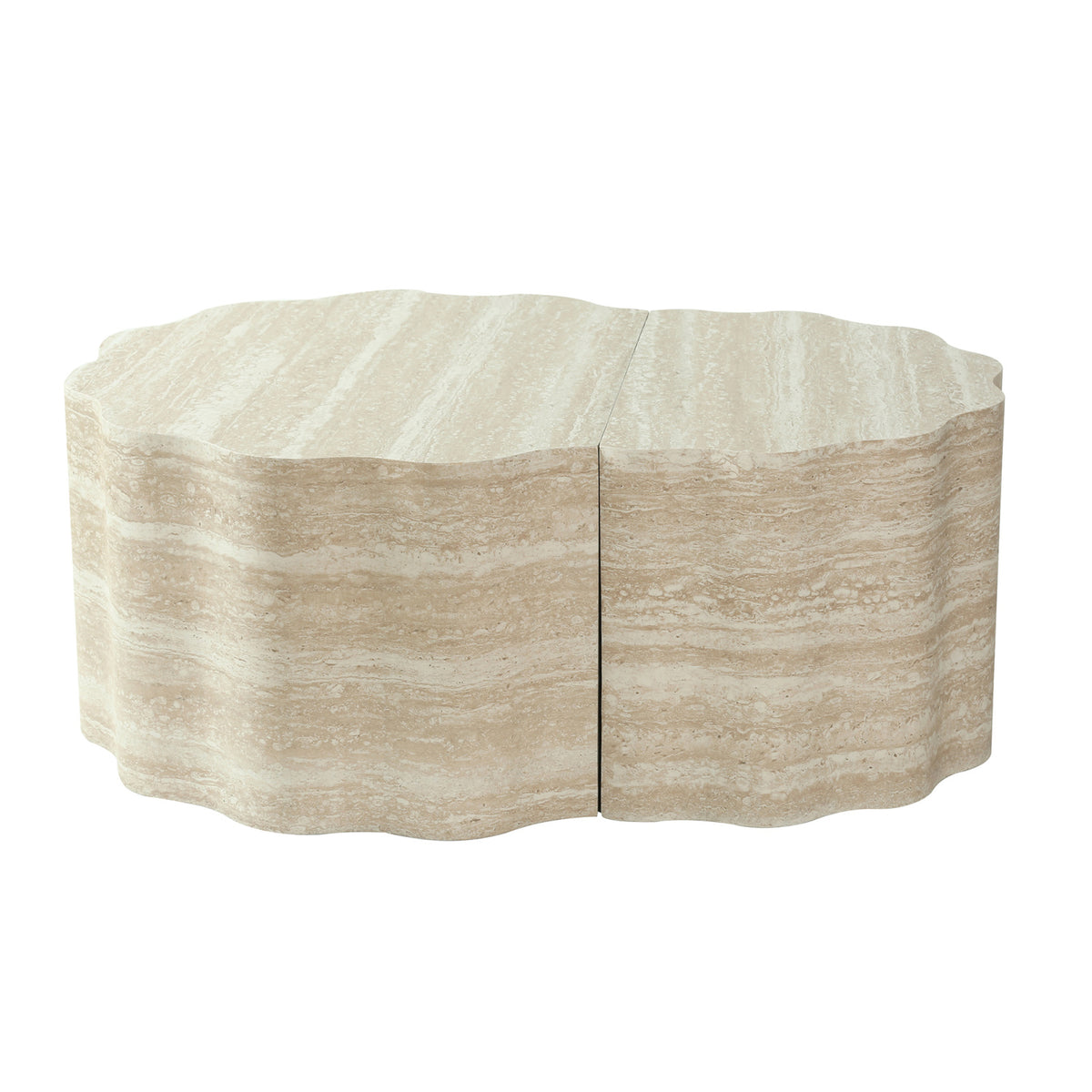 Modern European furniture - Beige Round Wood Nesting Tables (2) - www.oroa.com
