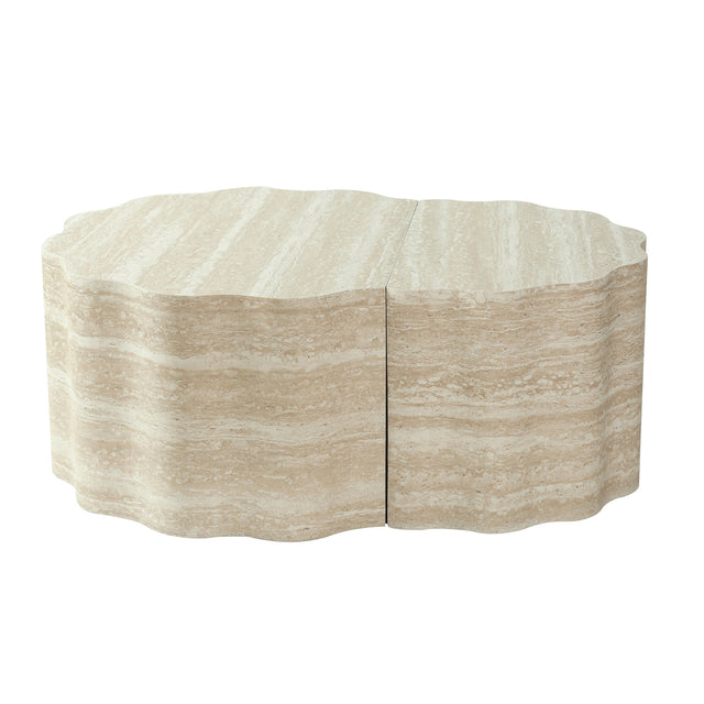 Modern European furniture - Beige Round Wood Nesting Tables (2) - www.oroa.com