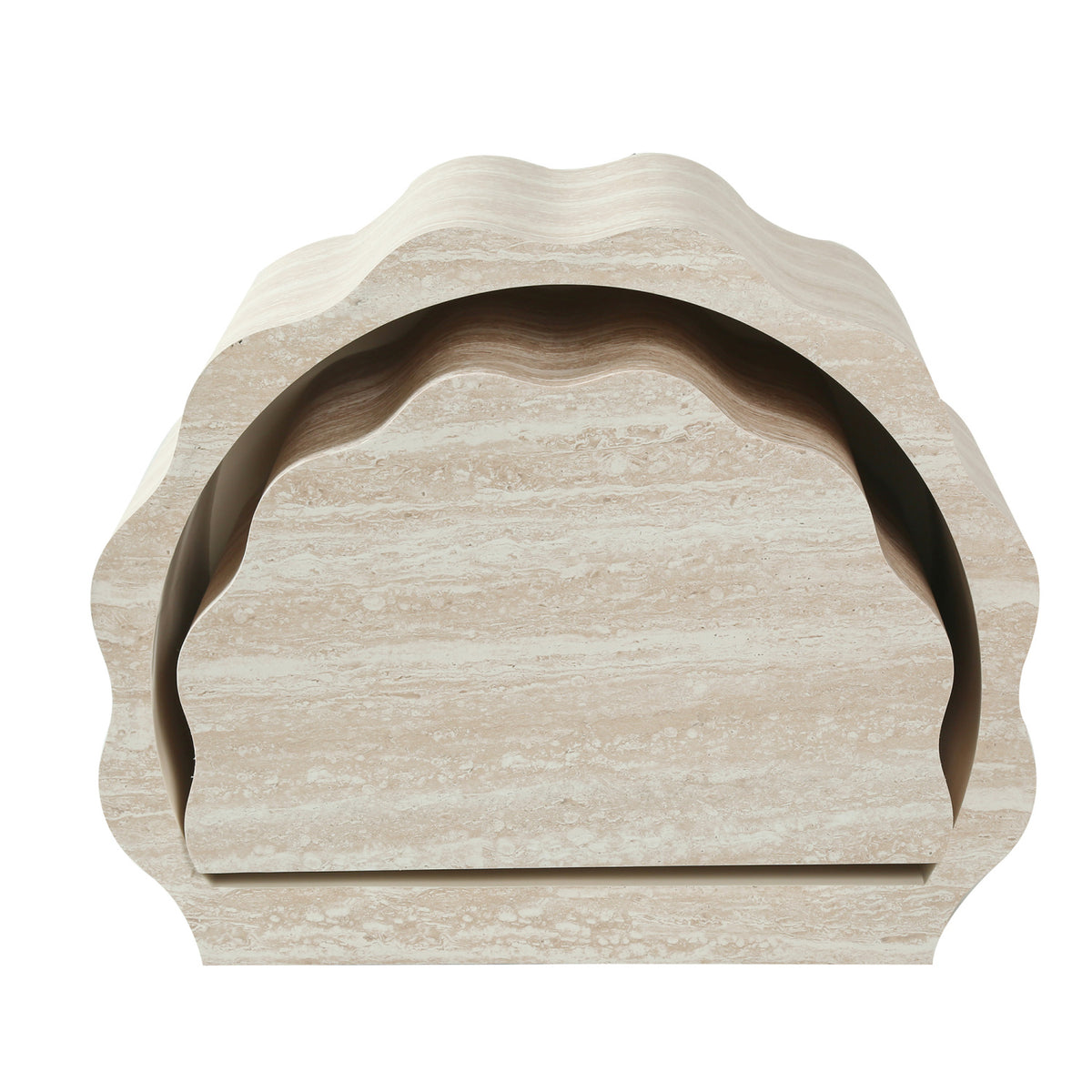Modern European furniture - Beige Round Wood Nesting Tables (2) - www.oroa.com