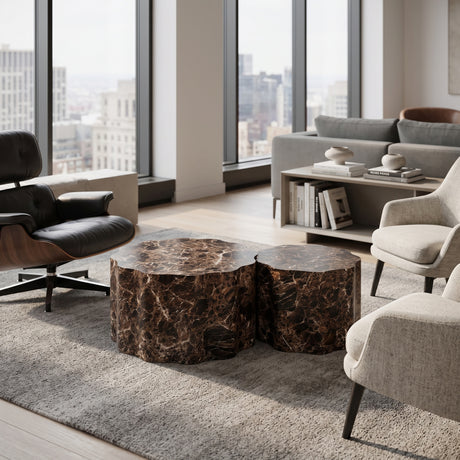 Modern Minimalist Round Coffee Tables (2) | OROA