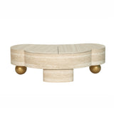 Modern European furniture - Faux Travertine Modern Irregular Coffee Table - www.oroa.com