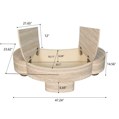 Modern European furniture - Faux Travertine Modern Irregular Coffee Table - www.oroa.com