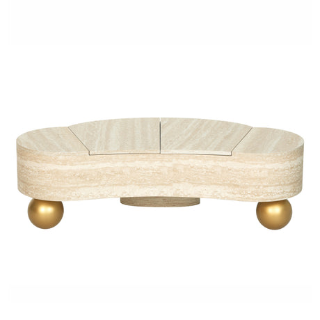 Modern European furniture - Faux Travertine Modern Irregular Coffee Table - www.oroa.com
