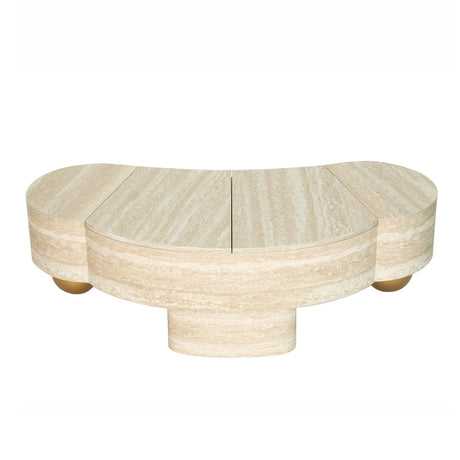 Modern European furniture - Faux Travertine Modern Irregular Coffee Table - www.oroa.com